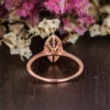 Marquise Morganite Engagement Ring Rose Gold Unique Wedding Ring Antique Natural Diamond Halo Women Anniversary Promise Gift for her Bridal