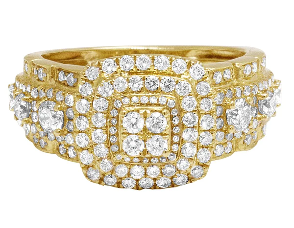 925 Sterling Silver Moissanite Diamond Men Ring, Fully Iced Gold Plated Men Pinky Ring, Round Moissanite Diamond Hip Hop Ring For Him
