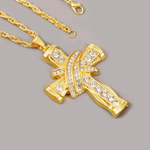 Customized CROSS Round VVS Diamond Hip Hop Pendant, Sterling Silver Iced Out Birthday Gift Pendant, Charm Diamond Hip Hop Pendant