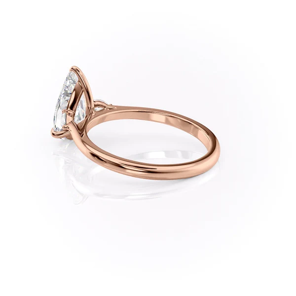 Pear Moissanite 3 Stone Solitaire Diamond Engagement Ring, Sterling Silver Moissanite Diamond Wedding Ring For Bridal, 10K/14K Gold Anniversary Diamond Ring For Gift