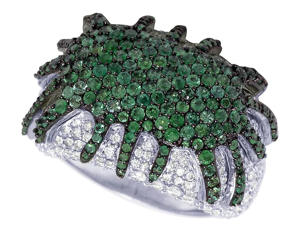 925 Sterling Silver Moissanite Diamond Men Ring, Fully Iced Gold Plated Men Pinky Ring, Round Moissanite Diamond Hip Hop Ring For Him