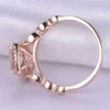 2 carat Pink Morganite Ring Vintage Morganite Engagement Ring Cushion Cut 14k Rose gold Diamond Wedding Natural Morganite Ring