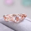 3_4b1b14ed-5973-48da-8d42-e9777b10ea8b_600x600 Peach Pink Morganite Engagement Ring 14k Rose Gold Sterling Silver Pink Diamond Antique Wedding Ring Unique Milgrain Anniversary Gift Vintage