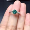 Moissanite Ring, Green Moissanite Ring, Excellent Quality D Color Moissanite Ring, Moissanite Silver Ring, Dainty Ring, Green Moissanite
