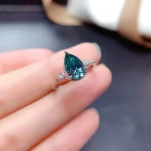 Luxury & Gorgeous Pear Shape Green Moissanite Ring For Wedding Gift, Moissanite Ring, Anniversary gift, Women's Ring, Proposal ring For Her