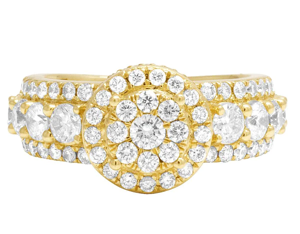 925 Sterling Silver Moissanite Diamond Men Ring, Fully Iced Gold Plated Men Pinky Ring, Round Moissanite Diamond Hip Hop Ring For Him