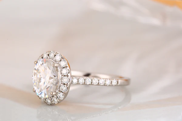 3_70a8267e-9627-499d-83d9-a9fcf3ce91a1_600x600 Oval Moissanite Halo Diamond Engagement Ring, Sterling Silver Moissanite Diamond Wedding Ring For Bridal, 10K/14K Gold Anniversary Diamond Ring For Gift
