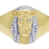925 Sterling Silver Moissanite Diamond Jesus Men Ring, Fully Iced Gold Plated Men Pinky Ring, Round Moissanite Diamond Hip Hop Ring For Him