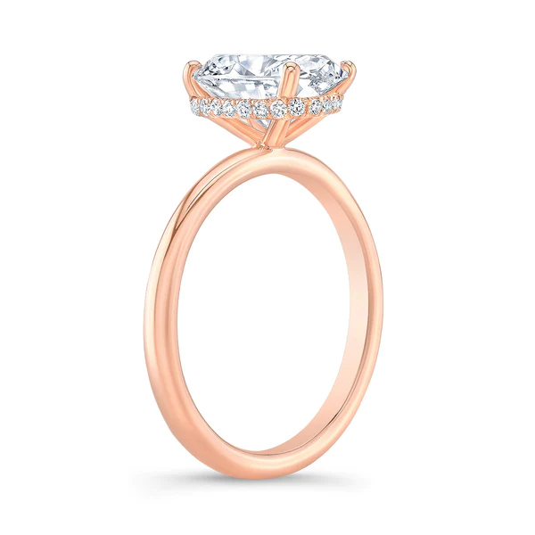 2 CT Oval Moissanite Hidden Halo Diamond Engagement Ring, Sterling Silver Moissanite Diamond Wedding Ring For Bridal, 10K/14K Gold Anniversary Diamond Ring For Gift