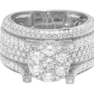 925 Sterling Silver Moissanite Diamond Men Ring, Fully Iced Gold Plated Men Pinky Ring, Round Moissanite Diamond Hip Hop Ring For Him