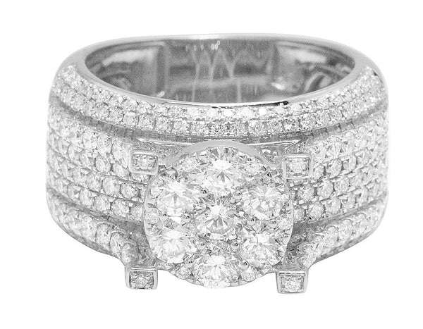 925 Sterling Silver Moissanite Diamond Men Ring, Fully Iced Gold Plated Men Pinky Ring, Round Moissanite Diamond Hip Hop Ring For Him