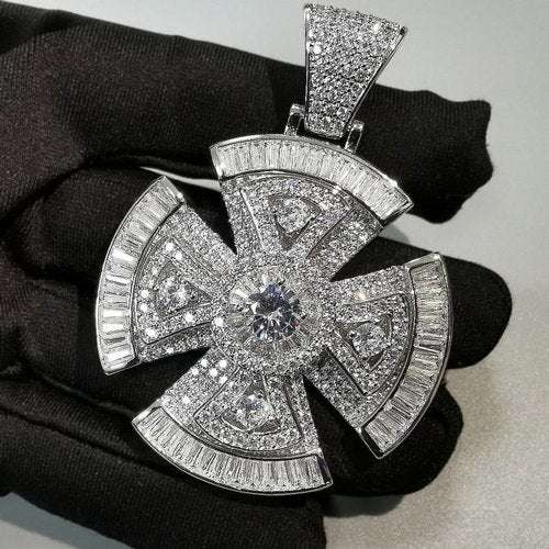 3_7d31bb70-fdc6-452f-b585-70670f53e735_600x600 Round & Baguette VVS Diamond SNIPING Hip Hop Pendant, Sterling Silver Iced Out Birthday Gift Pendant, VVS Diamond Hip Hop Charm Pendant