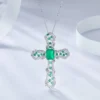 3_7df0f466-d34b-41a0-a655-94bbb5c36a76_600x600 Round White VVS Diamond & Green Emerald Diamond CROSS Hip Hop Pendant, Sterling Silver Iced Out Birthday Gift Pendant, Charm Diamond Hip Hop Pendant