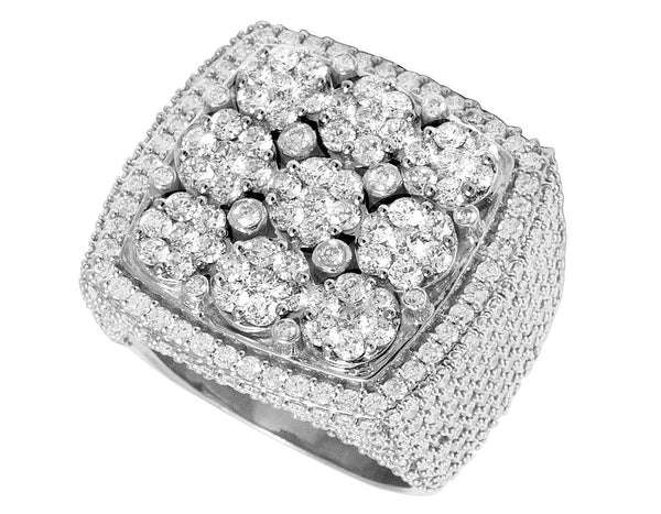 925 Sterling Silver Moissanite Diamond Men Ring, Fully Iced Gold Plated Men Pinky Ring, Round Moissanite Diamond Hip Hop Ring For Him