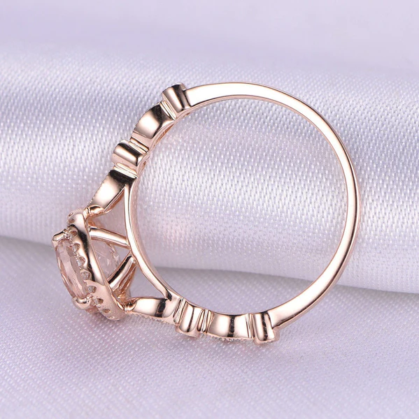 3_925c6e50-51d0-48c4-bfe8-2d1a4f9dc390_600x600 Morganite Engagement Ring 14k Rose Gold 7mm Round Moganite Ring Art Deco diamond Wedding Band Promise Ring Anniversary Ring Bridal Ring