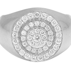 925 Sterling Silver Moissanite Diamond Men Ring, Fully Iced Gold Plated Men Pinky Ring, Round Moissanite Diamond Hip Hop Ring For Him