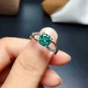 Green Moissanite Ring, 925 Sterling Silver, 2ct Moissanite Ring, Engagement Ring, Wedding Ring, Luxury Ring/Band, Round Cut Ring