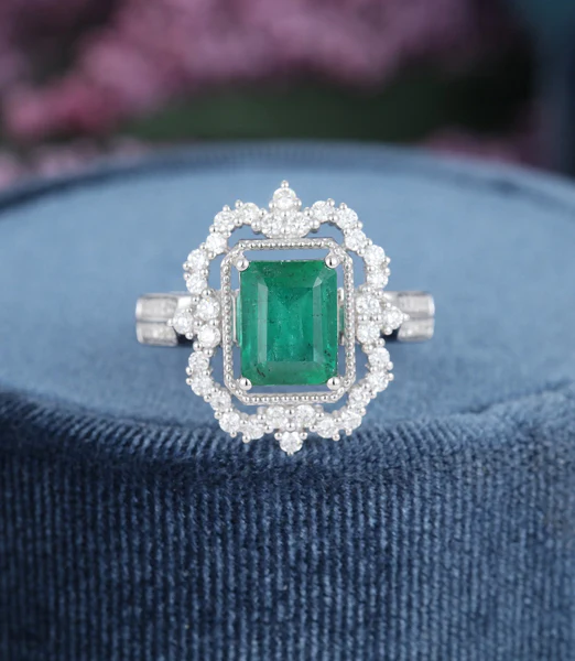 3_a2200deb-6793-4afd-a916-44dc92698600_600x600 Radiant Cut Green Moissanite Engagement Ring, Sterling Silver Unique Art Deco Engagement Ring Vintage Bridal Diamond Wedding Moissanite Promise Gift Women