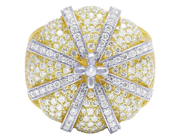 925 Sterling Silver Moissanite Diamond CROWN Men Ring, Fully Iced Gold Plated Men Pinky Ring, Round Moissanite Diamond Hip Hop Ring For Him