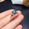 Green Moissanite Ring, 925 Sterling Silver, 2ct Moissanite Ring, Engagement Ring, Wedding Ring, Luxury Ring/Band, Round Cut Ring
