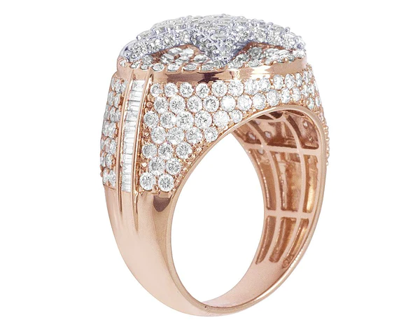 925 Sterling Silver Moissanite Diamond STAR Men Ring, Fully Iced Gold Plated Men Pinky Ring, Round Moissanite Diamond Hip Hop Ring For Him