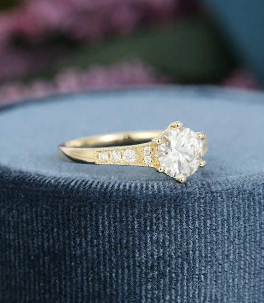 3_c11b7754-e8e7-4b60-8975-88a016ab3d93_600x600 Round Moissanite Solitaire Diamond Engagement Ring, Moissanite Wedding Ring, Silver Moissanite Diamond Women Ring, Proposal Gold Ring For Her