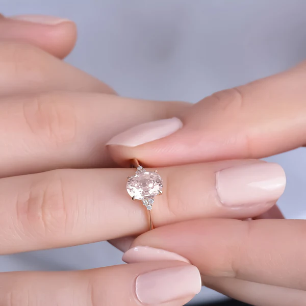 3_c786f3df-035e-47c1-9ccb-8a6c791ddbd5_600x600 Natural Morganite Engagement Ring, Oval Morganite Ring, Dainty Diamond and Morganite Ring, Promise Ring for Her
