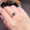 Dainty & Gorgeous Rectangle Emerald Cut Green Moissanite Ring, Sterling Silver Ring, Women's Ring Promise ring