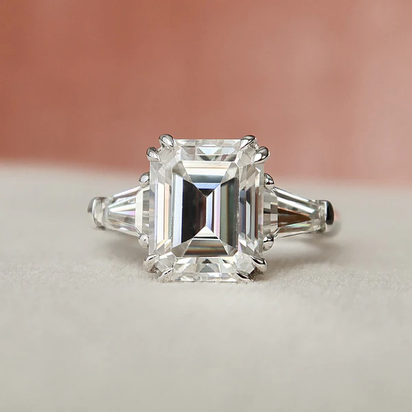3_c98f219d-1a4c-4a2e-b84a-0ade4904fd54_600x600 Emerald & Baguette Moissanite 3 Stone Solitaire Diamond Engagement Ring, Sterling Silver Moissanite Diamond Wedding Ring For Bridal, 10K/14K Gold Anniversary Diamond Ring For Gift