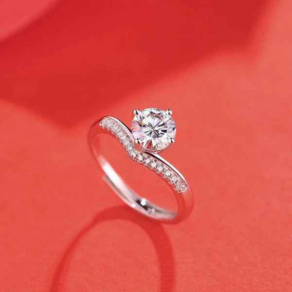 3_cc499a0a-4fea-4db0-9232-e2fd39300c5e_600x600 Moissanite diamond round cut Moissanite Engagement Rings Curved band ring, Round Moissanite diamond ring for her, gift for her