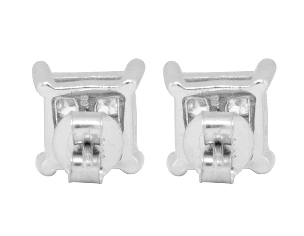 Princess VVS Diamond Sterling Silver Stud Solitaire Diamond Earring, 10K/14K Gold Hip Hp Jewelry For Women, Anniversary Gift For Her