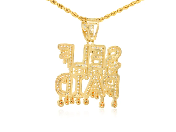 Round White VVS Diamond Customized Letter SELF PAID Hip Hop Pendant, Sterling Silver Iced Out Birthday Gift Pendant, Charm Diamond Hip Hop Pendant