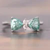 3_ddadd9dc-a15e-4297-bce2-2ce3d96969a5_600x600 Moissanite Engagement Ring 14K White Gold Ring, Double Green Moissanite Bow Ring, Gemstone Bow Ring Diamond Wedding Band Rings For Women