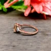 Cushion Cut Morganite Wedding Ring, Gorgeous Solitaire With Accents Engagement Ring, 925 Sterling Silver Ring, Simulated Diamond Ring