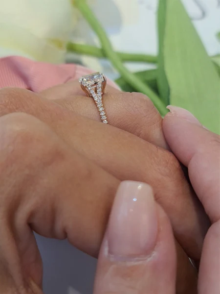 Radiant Moissanite Solitaire Diamond Engagement Ring, Sterling Silver Moissanite Diamond Wedding Ring For Bridal, 10K/14K Gold Anniversary Diamond Ring For Gift