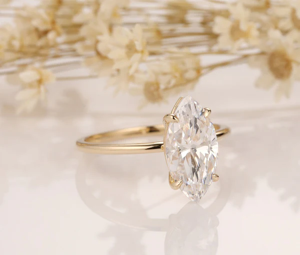 3_eab3f6ec-a932-4d11-a3a5-5bf94b755db5_600x600 Vintage Marquise Cut Moissanite Engagement Ring, Vintage Natural Moissanite Diamond Ring, Solitaire Marquise Wedding Ring, Marquise Promise Rings