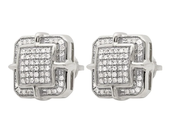 Round VVS Diamond Sterling Silver Stud Solitaire Diamond Earring, 10K/14K Gold Hip Hp Jewelry For Women, Anniversary Gift For Her