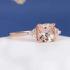 3_f1735748-d166-433f-92ae-b0e0252d279c_600x600 Cushion Cut Morganite Engagement Ring Rose Gold Cluster Morganite Ring Antique Bridal Diamond Women Stacking Solitaire Unique Anniversary