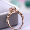 3_f78d5fa1-7b46-4874-ad52-47655473d46c_600x600 Rose Gold Pink Morganite Engagement Ring Diamond Halo Wedding Art Deco Women Bridal Set Oval Cut Antique Anniversary Gift for Her Promise