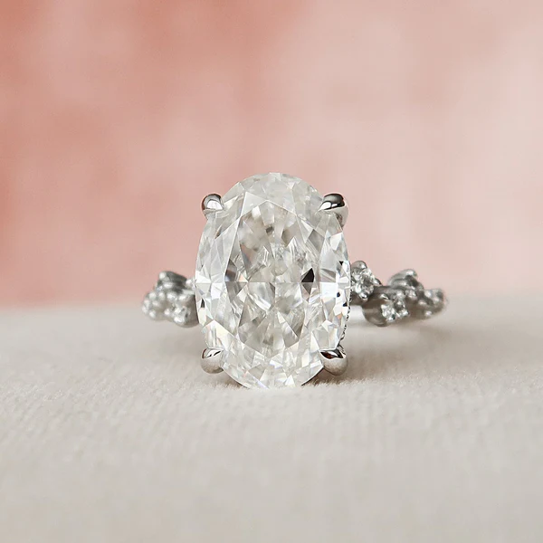 Oval Moissanite Solitaire Diamond Engagement Ring, Sterling Silver Moissanite Diamond Wedding Ring For Bridal, 10K/14K Gold Anniversary Diamond Ring For Gift