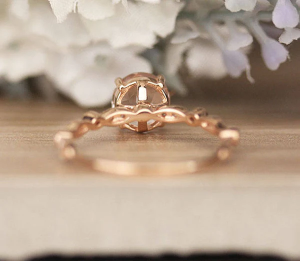 3_fd61b87a-a910-459d-91f2-6cae57d0a1d1_600x600 Round Pink Morganite Engagement Ring, Diamond Milgrain Band, 10k Rose Gold Morganite Ring, Bridal Ring, Promise Ring, Wedding Ring
