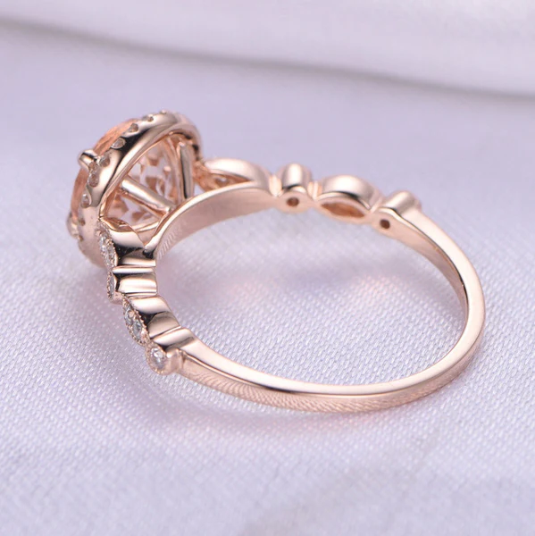 4_010201e3-e43b-42fa-bd1f-8b4960b0b6b4_600x600 Morganite Engagement Ring 14k Rose Gold 7mm Round Moganite Ring Art Deco diamond Wedding Band Promise Ring Anniversary Ring Bridal Ring
