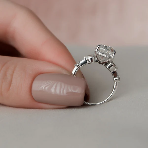 Oval & Pear Moissanite Solitaire Diamond Engagement Ring, Sterling Silver Moissanite Diamond Wedding Ring For Bridal, 10K/14K Gold Anniversary Diamond Ring For Gift