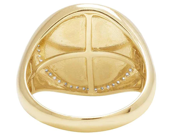 925 Sterling Silver Moissanite Diamond Men Ring, Fully Iced Gold Plated Men Pinky Ring, Round Moissanite Diamond Hip Hop Ring For Him