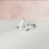 Pear Moissanite Solitaire Diamond Engagement Ring, Sterling Silver Moissanite Diamond Wedding Ring For Bridal, 10K/14K Gold Anniversary Diamond Ring For Gift
