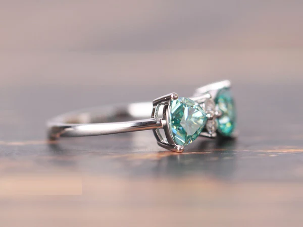 4_1519629e-0598-4cbc-a58b-d57377aa99a4_600x600 Moissanite Engagement Ring 14K White Gold Ring, Double Green Moissanite Bow Ring, Gemstone Bow Ring Diamond Wedding Band Rings For Women