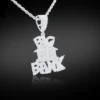 Round VVS Diamond Customized Letter BIG BANK Pendant, Customized Letter Silver Diamond Pendant, Full Iced Out Diamond Hip Hop Charm Pendant