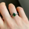 4_1d4bf77a-91f2-4e44-ba53-433fecaaeff1_600x600 Vintage Emerald Pear Shaped Engagement Ring Silver, Tear Drop Emerald Green Twin Band Promise Ring 925 Sterling Silver Birthday Gift for Her