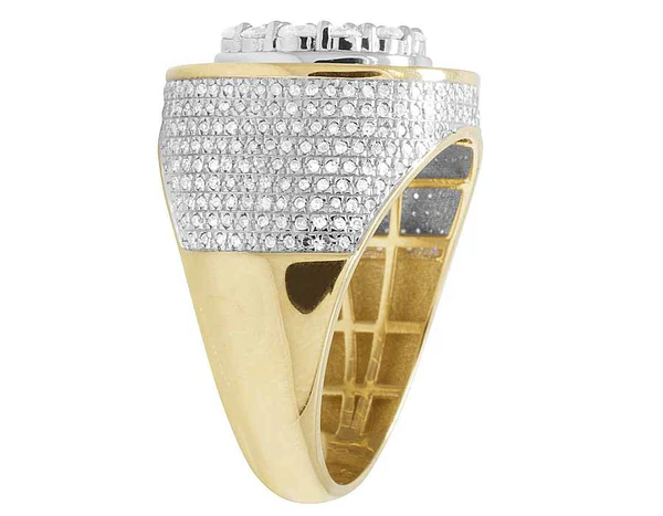 4_1f177326-3c40-4bfb-a27a-ca6b38ee33d9_600x600 925 Sterling Silver Moissanite Diamond Men Ring, Fully Iced Gold Plated Men Pinky Ring, Round Moissanite Diamond Hip Hop Ring For Him