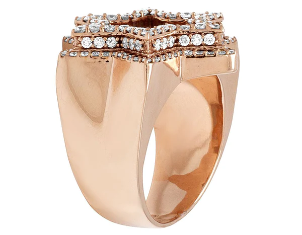 4_1f2a45e9-bd98-476b-bb73-d82d66a9a374_600x600 925 Sterling Silver Moissanite Diamond STAR Men Ring, Fully Iced Gold Plated Men Pinky Ring, Round Moissanite Diamond Hip Hop Ring For Him